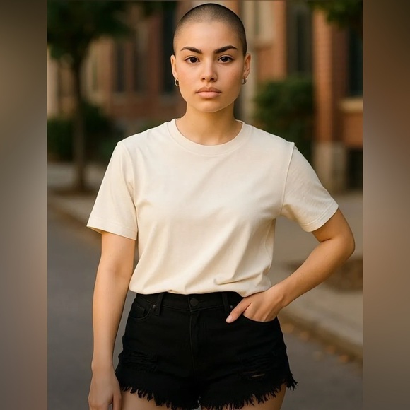 SHEIN Pants - SHEIN Curvy Distressed Black Shorts